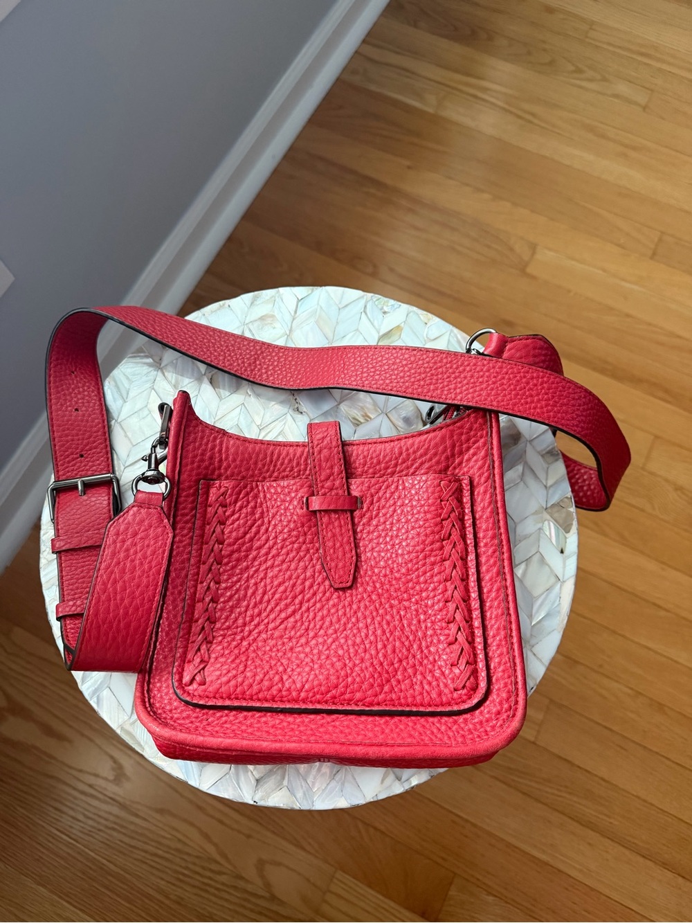 Rebecca Minkoff Red Pebbled Leather Crossbody Bag - Picture 2 of 2